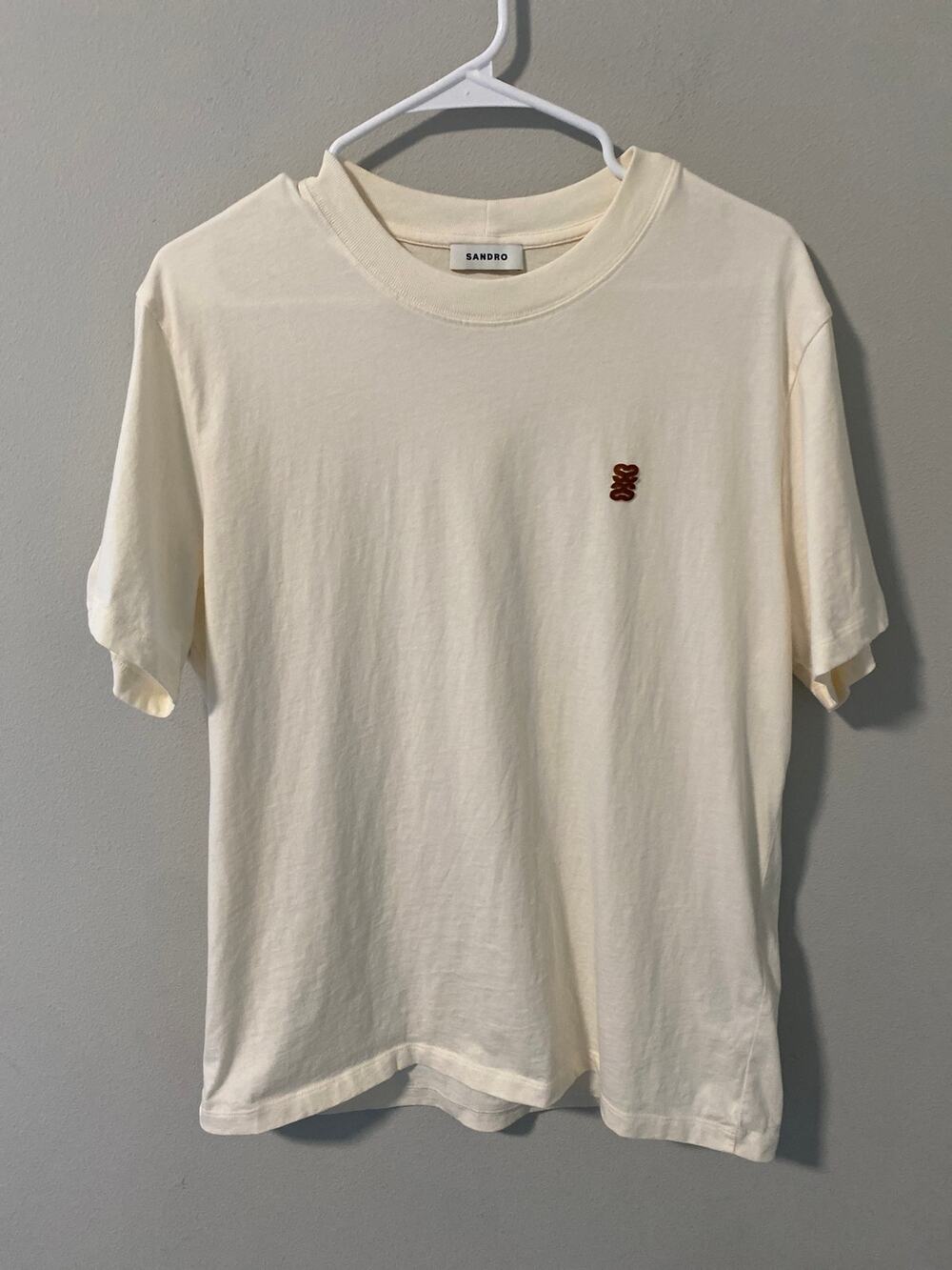 Sandro Paris 100% Cotton Crew Neck T-Shirt Women's Medium
